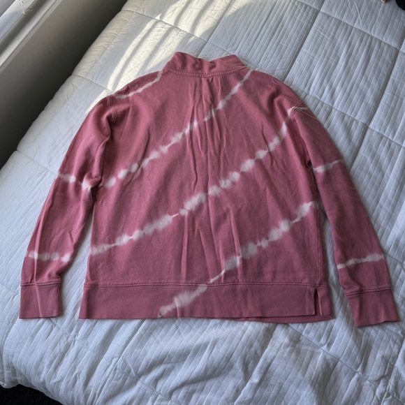Old Navy pink and white tie dye quarter zip sweatshirt - Picture 3 of 8